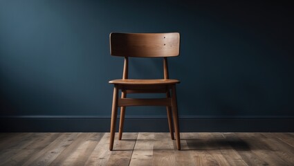 Poster - traditional wooden chair placed on a wooden flooring