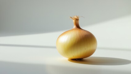 Poster - One yellow onion set on a neutral background