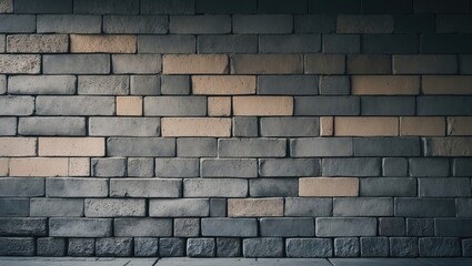 Poster - Historic brick wall with retro colors against a city background