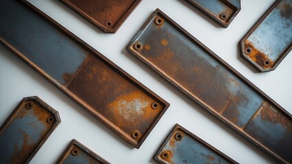 Poster - Weathered, steel, tarnished, vacant board