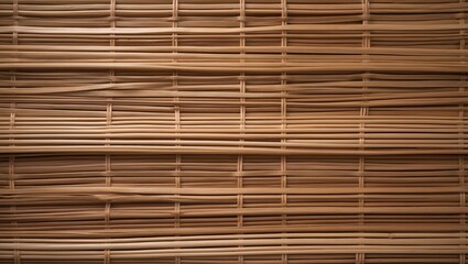 Poster - Native style design with a brown handicraft weave pattern on wicker surface suitable for furniture material