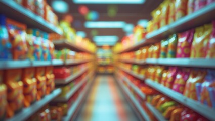 Poster - Blurred photograph of a store