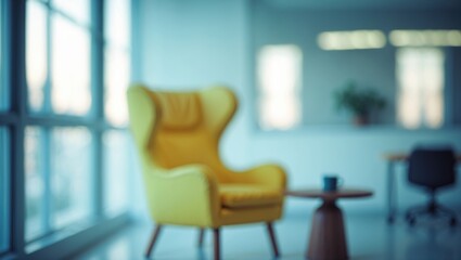 Poster - Background usage of a blurred office room image with table and chairs