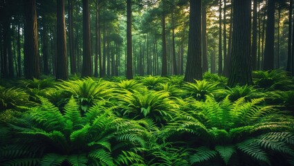 Aufkleber - Tropical leaves and exotic forest plants in botany.