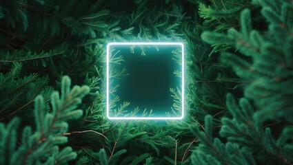 Poster - fluorescent color scheme crafted from branches
