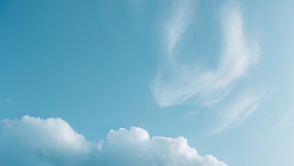 Poster - Bright blue sky complemented by beautiful white clouds