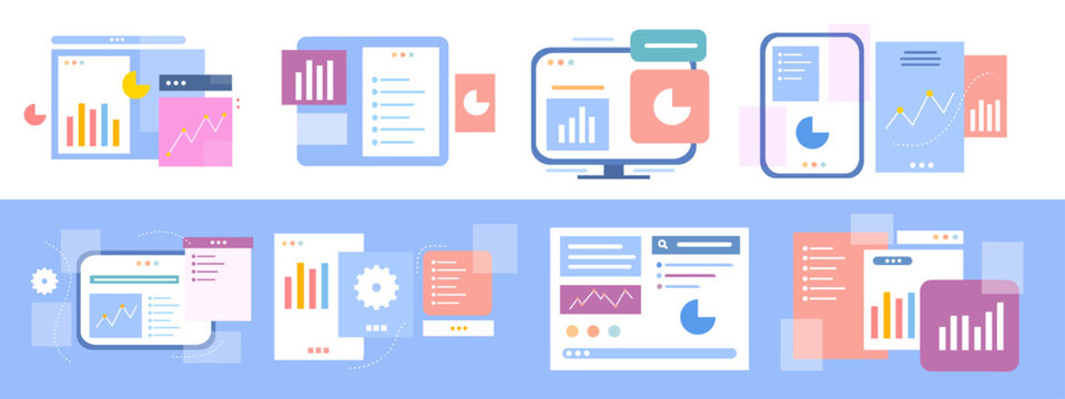 business with computer and infographic vector design