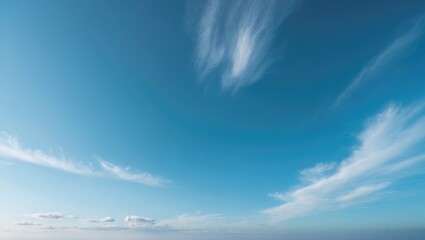 Poster - Vibrant blue sky complemented by white clouds
