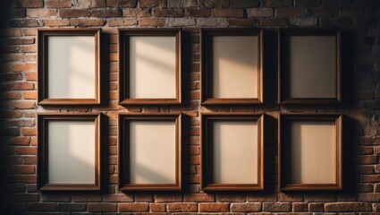 Poster - Empty paper frames displayed on a gritty brick wall