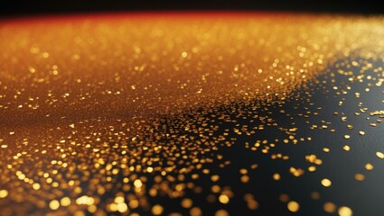 Poster - Black background featuring a vibrant abstract color gradient of orange, gold, and yellow with grainy texture