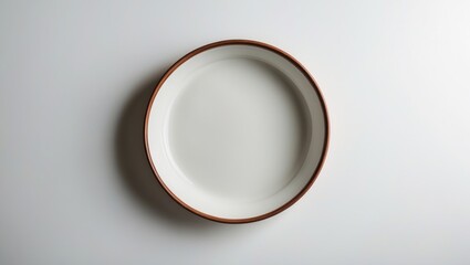 Poster - Top-down view of an empty white bowl isolated on background