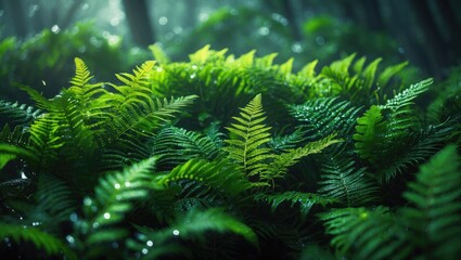 Poster - Tropical green plants in nature.