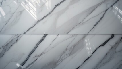Poster - Top view of natural stone floor tiles in white and grey marble texture, high resolution seamless pattern for luxury interior decoration.