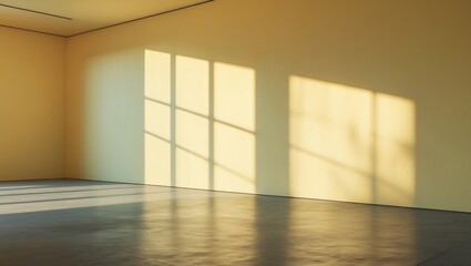Poster - Unoccupied studio interior scene for product podium exhibit with shadow, product mockup background