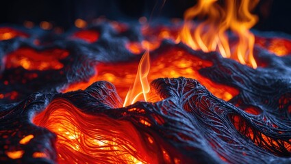 Poster - Inferno rages in the furnace, paper ablaze, close-up shot