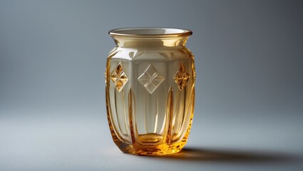 Leinwandbilder - Modern flower pot jar made of ceramic, isolated on background. Gray jug design for flowers.