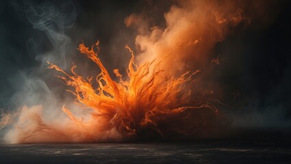 Poster - Burning Fire Image Abstract Background