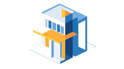 Aufkleber - Modern building isometric graphic design