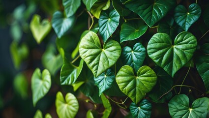 Poster - Leaves of Hedera helix vine basking in the sun