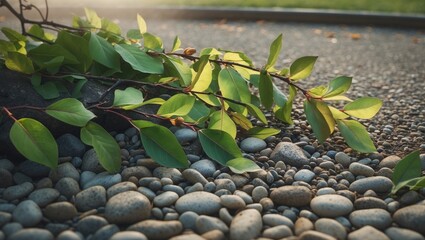 Poster - The park's walkways evolve into a crunching leaf pathway, enticing playful strides.