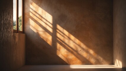 Poster - The silhouette created by warm afternoon sunlight entering the room via the window.