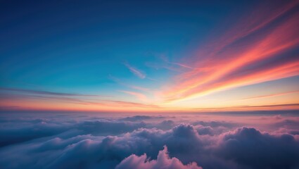 Wall Mural - Colorful sky backdrop showcasing a striking sunset with vivid clouds