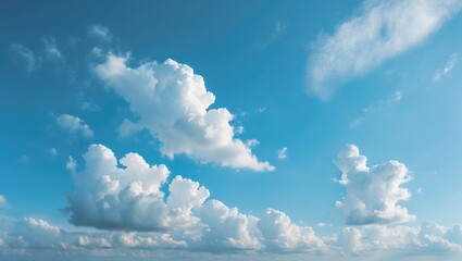 Wall Mural - stunning stock photo capturing the enchanting allure of the sky and clouds, featuring white fluffy c