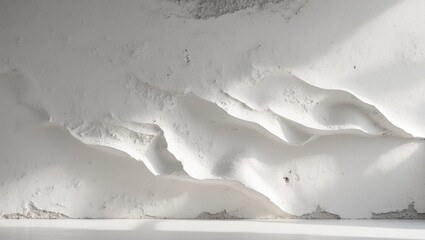 Poster - Old grunge-style wall made of white concrete with a textured surface