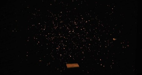 Wall Mural - Powerful Explosion And Fireballs. Pieces Flying Around. 4K VFX Stock Footage Element.