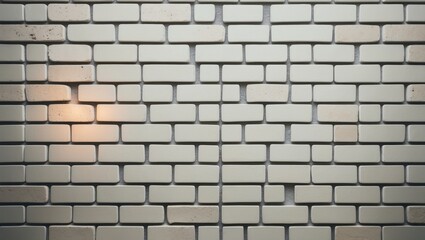 Poster - Bathroom backdrop showcasing cream ceramic brick wall and floor tiles mosaic texture with stone geometric pattern and grid wallpaper decoration, featuring a clean, seamless abstract surface.