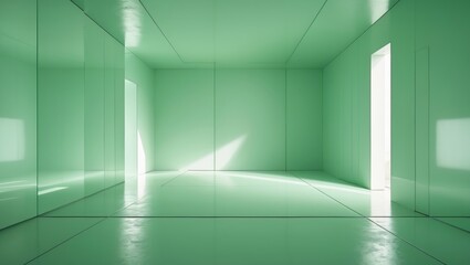 Aufkleber - Deserted room space, interior decoration and design - abstract visual. square box with blank inside. Interior perspective outlook. Photobox contained.