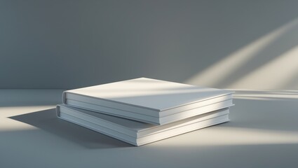 Poster - Two stylish closed brochures with soft shadow effects isolated on a gray background