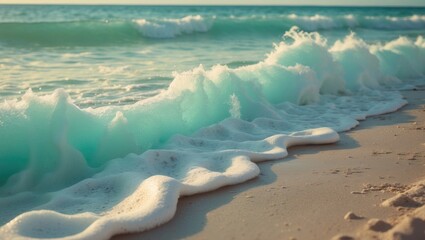 Wall Mural - Vintage tropical beach wave artwork