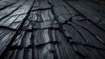 Poster - Charred board texture showcasing burnt wood patterns
