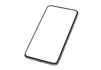 Isolated smartphone mockup with blank screen for app and website design presentation and advertising on transparent background
