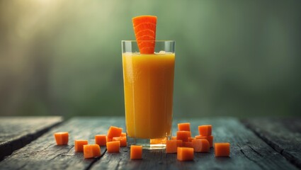 Poster - Carrot juice-based smoothie arranged on the table.