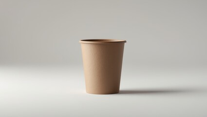 Poster - Disposable brown paper bucket on plain background