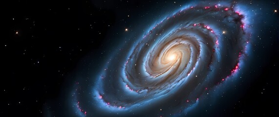 Wall Mural - bright cosmic nebulae swirling with glowing star clusters set against deep black galactic spaces