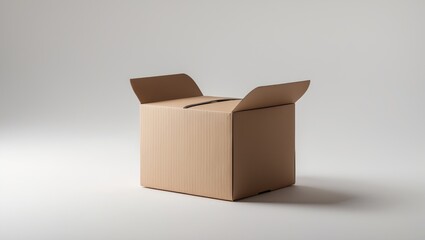Poster - Cardboard box with clipping path against a background