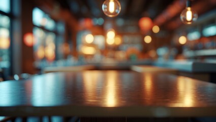 Poster - Table top in vintage loft style amidst a blurred interior