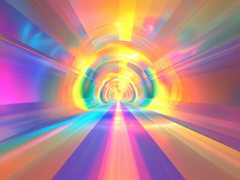 Arc background with surreal light prism bursts