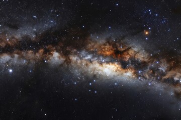 Wall Mural - mysterious galaxy with swirling stars and vivid clouds of dust displaying the beauty of the universe