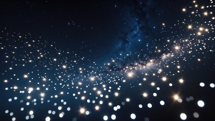 Milky Way and stars shining in a dark night sky.