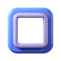 Poster - 3d rendered square icon frame in blue and purple on background