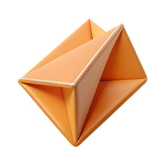 Poster - Geometric peach icon design modern folded shape isolated on background