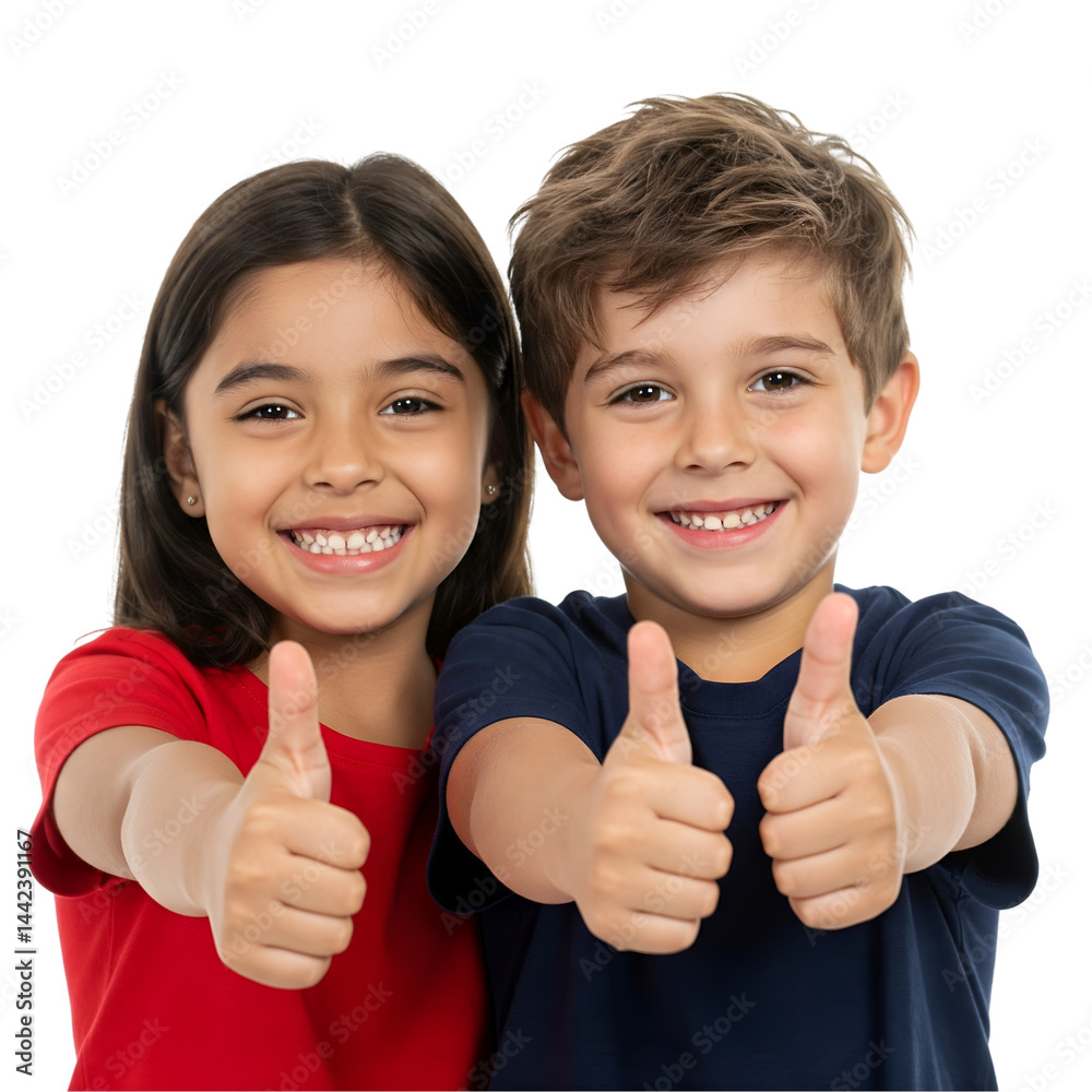 Happy Kids Giving Thumbs Up isolated on a transparent background Stock ...