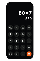 Poster - Calculator, Calculator in mobile phone. App for Calculator with interface in smartphone. Mobile calculator design screen concept, Calculation icon vector. vector illustration. 