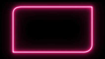 Wall Mural - Abstract glowing neon rectangle frame icon. Neon light rectangle frame icon. 3D illustration rendering.