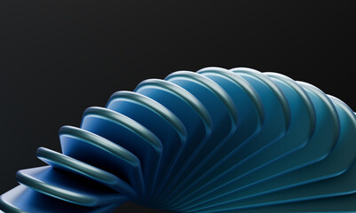 Poster - Modern Abstract Art with Layered Circular Patterns in Blue Gradient