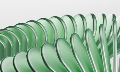 Poster - Abstract Mint Green Curved Discs in Geometric Formation